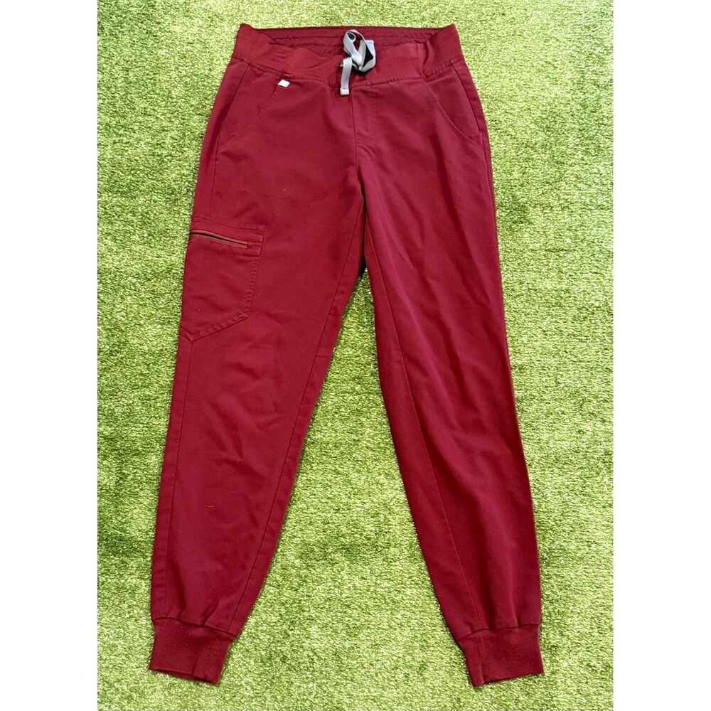 FIGS Women’s Burgundy Scrub Jogger Pants Size S Drawstring Pockets